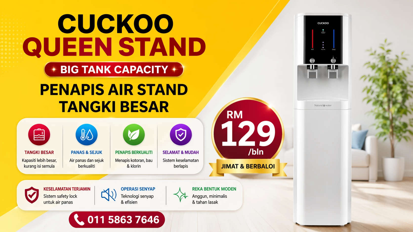 Penapis Air Cuckoo Queen Stand