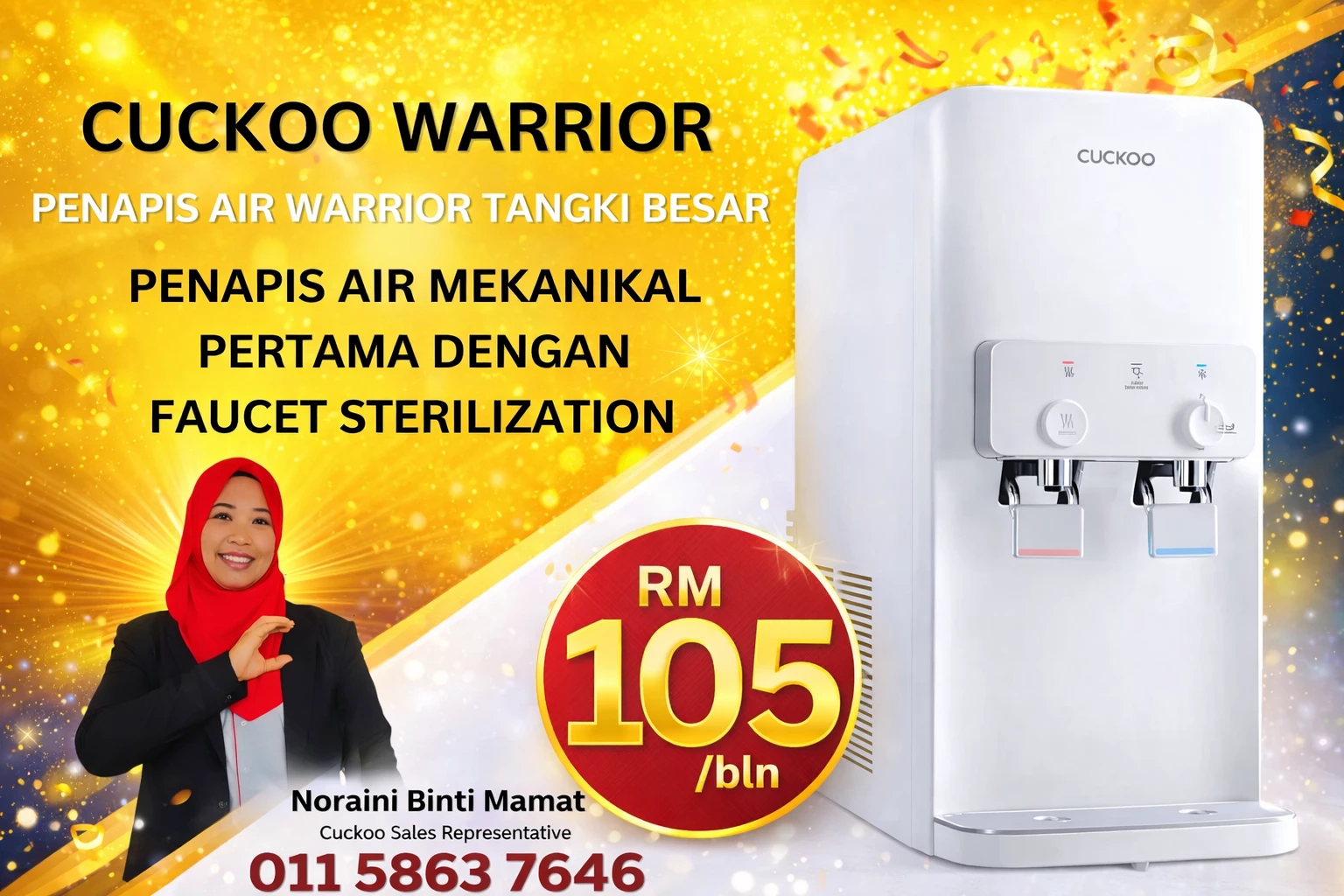 Penapis Air Cuckoo Warrior Banner