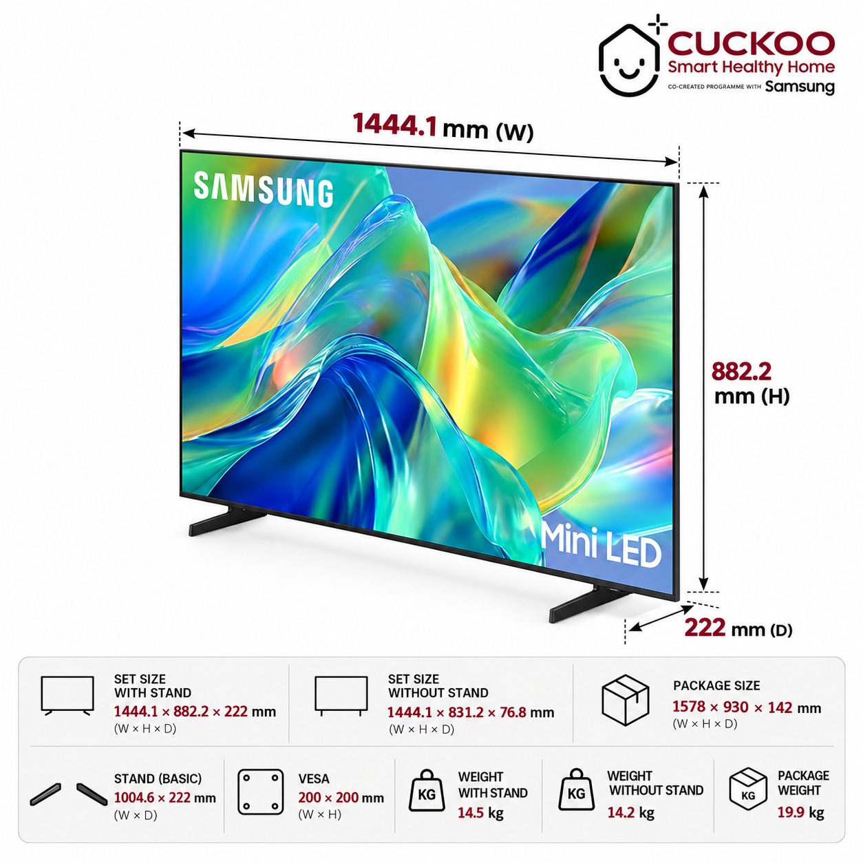 Specification Sheet Samsung 65 Mini LED M1EH TV